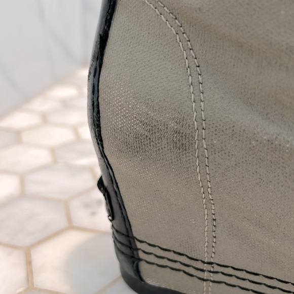 Sorel 1964 Premium PDX Wedge Nori Green & Black Leather Mid Boots Booties Size 7 - Picture 12 of 16